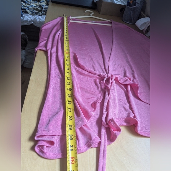 JOELLE Collection Cardigan Cover Up Size XL (Could Fit 2XL) Colorful Bright Pink - Picture 10 of 11